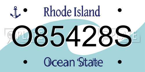 O85428S Rhode Island License Plate