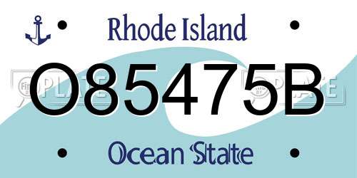 O85475B Rhode Island License Plate