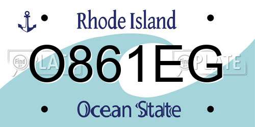 O861EG Rhode Island License Plate