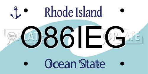 O86IEG Rhode Island License Plate