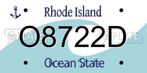 O8722D Rhode Island License Plate