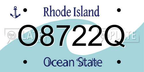 O8722Q Rhode Island License Plate