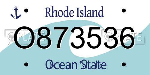 O873536 Rhode Island License Plate