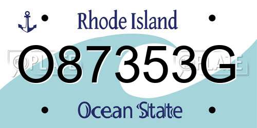 O87353G Rhode Island License Plate