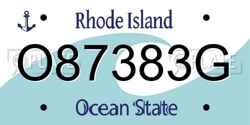 O87383G Rhode Island License Plate
