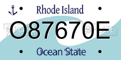 O87670E Rhode Island License Plate