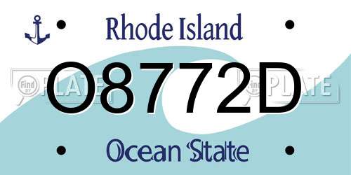 O8772D Rhode Island License Plate
