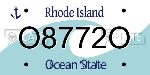 O8772O Rhode Island License Plate