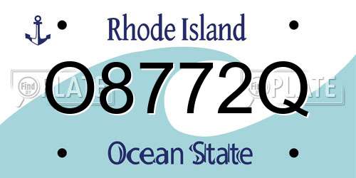 O8772Q Rhode Island License Plate