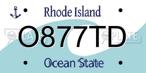 O877TD Rhode Island License Plate