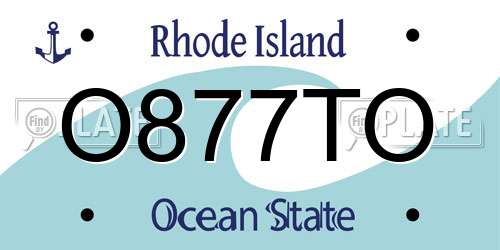 O877TO Rhode Island License Plate