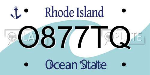 O877TQ Rhode Island License Plate