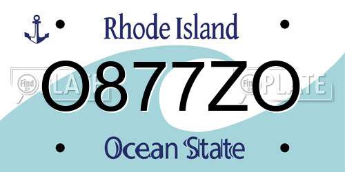 O877ZO Rhode Island License Plate
