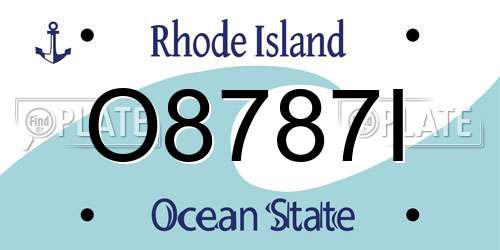 O8787I Rhode Island License Plate
