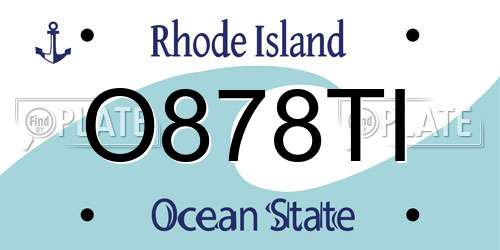 O878TI Rhode Island License Plate