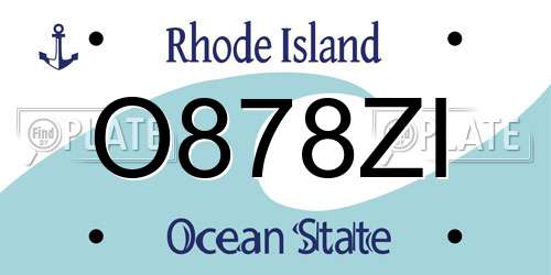 O878ZI Rhode Island License Plate