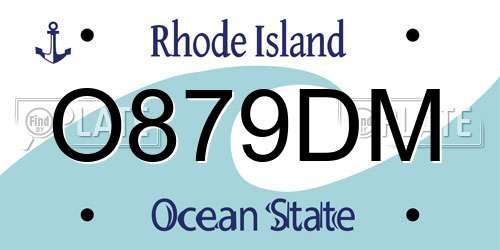 O879DM Rhode Island License Plate