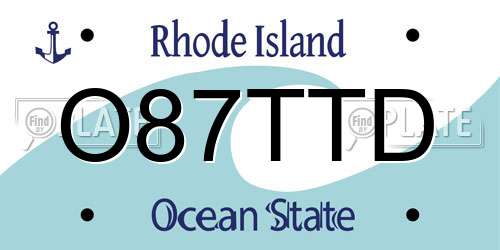 O87TTD Rhode Island License Plate