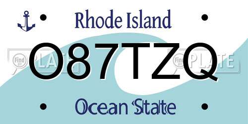 O87TZQ Rhode Island License Plate