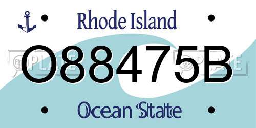 O88475B Rhode Island License Plate