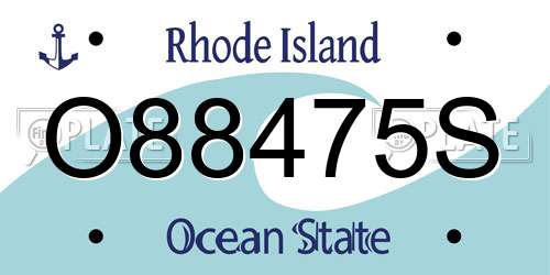 O88475S Rhode Island License Plate