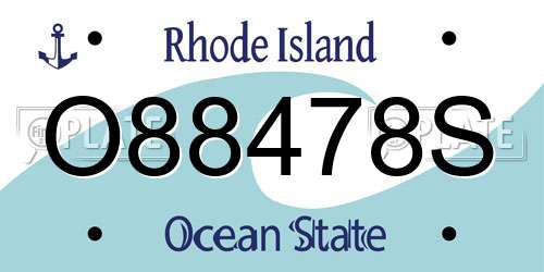 O88478S Rhode Island License Plate