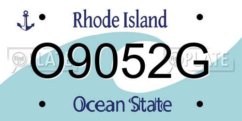 O9052G Rhode Island License Plate