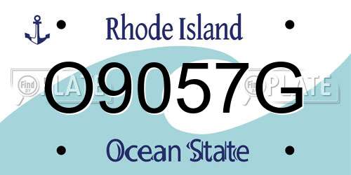 O9057G Rhode Island License Plate
