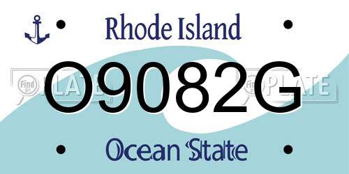 O9082G Rhode Island License Plate