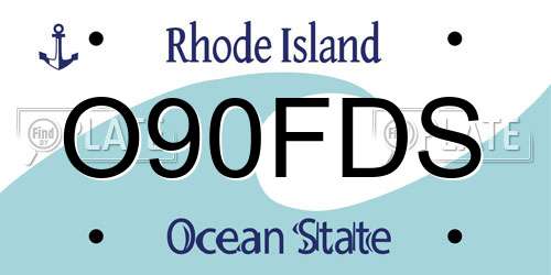 O90FDS Rhode Island License Plate