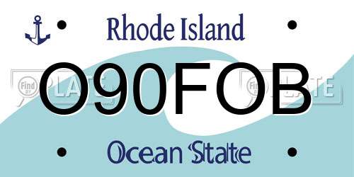 O90FOB Rhode Island License Plate