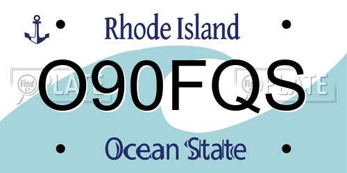 O90FQS Rhode Island License Plate
