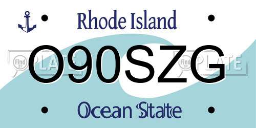 O90SZG Rhode Island License Plate