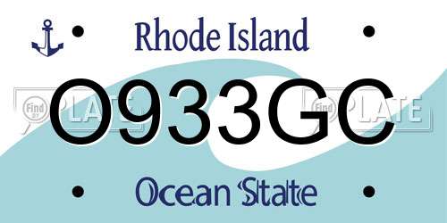 O933GC Rhode Island License Plate