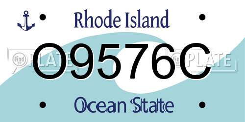 O9576C Rhode Island License Plate