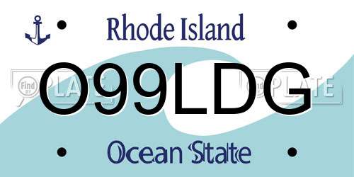 O99LDG Rhode Island License Plate
