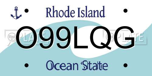 O99LQG Rhode Island License Plate