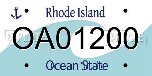 OA01200 Rhode Island License Plate