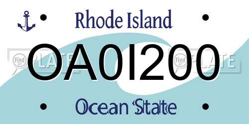 OA0I200 Rhode Island License Plate