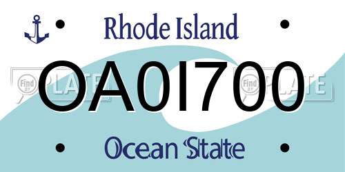 OA0I700 Rhode Island License Plate