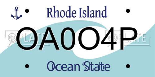 OA0O4P Rhode Island License Plate