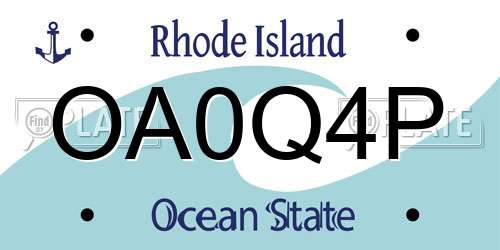 OA0Q4P Rhode Island License Plate
