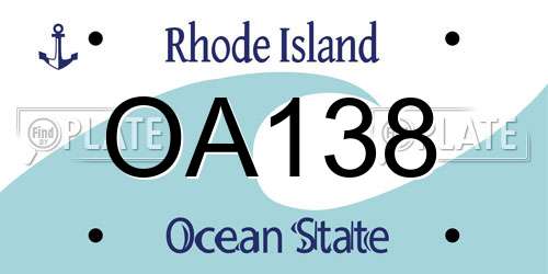 OA138 Rhode Island License Plate