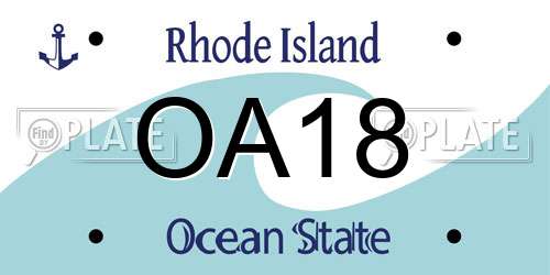 OA18 Rhode Island License Plate