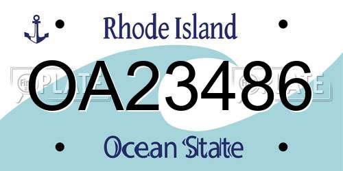 OA23486 Rhode Island License Plate