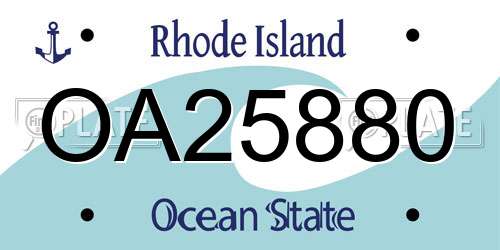 OA25880 Rhode Island License Plate