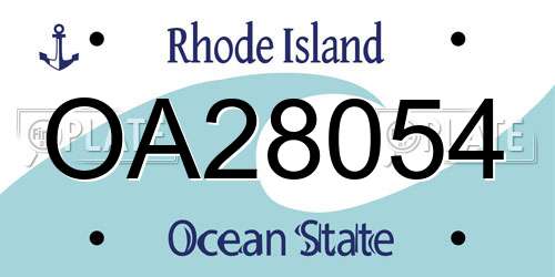 OA28054 Rhode Island License Plate