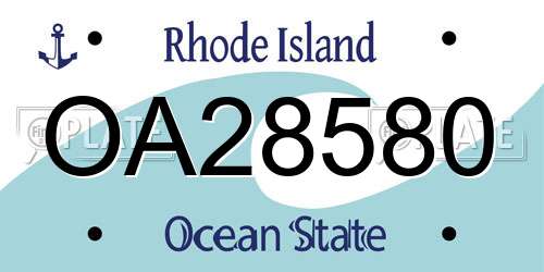 OA28580 Rhode Island License Plate