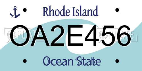 OA2E456 Rhode Island License Plate