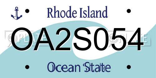 OA2S054 Rhode Island License Plate